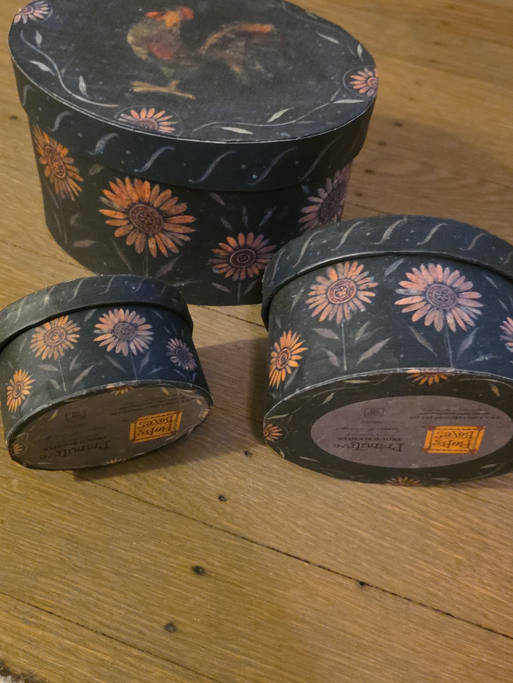 Bob's Boxes Primitive "Proud Rooster" Decorative Storage Boxes - Set of 3